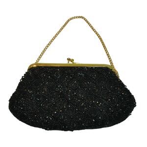 Jessica McClintock Black with Chain Elegant Clutch Purse